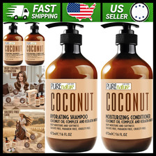 Coconut Shampoo and Conditioner Set - Sulfate Free - Deep Hydrating and