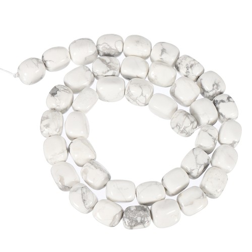 Natural Stone Gemstone Beads 15" 12x8mm Cuboid Spacer Bead, Marble White - Picture 4 of 6