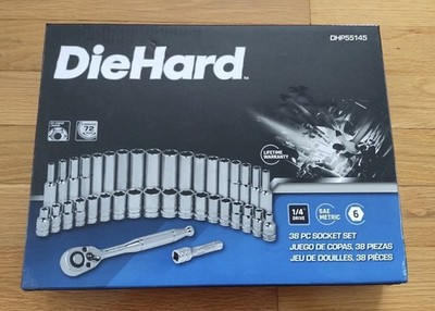 DieHard DHP55145 38-Piece 1/4in Drive SAE/Metric 6-Point Socket Set