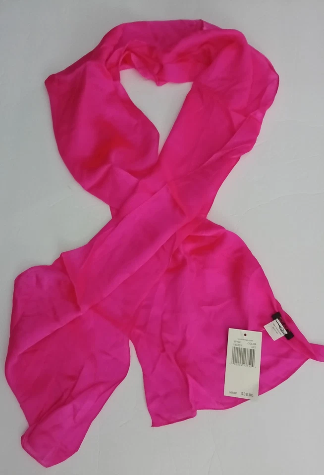 NWT Echo Design Hot Pink 100% Silk 80" Long Wrap Scarf  - Image 2 of 2