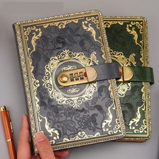 A5 Journal With Lock, Vintage Leather Diary With Lock, 200 Pages Notebook
