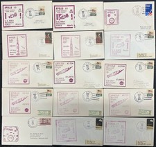 Lot of 15 Apollo 8 10 Naval Space recovery mission event covers 1960's