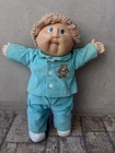 Vintage 1985 Cabbage Patch Kid Doll Boy Curly Hair Blue Eyes Original Clothes