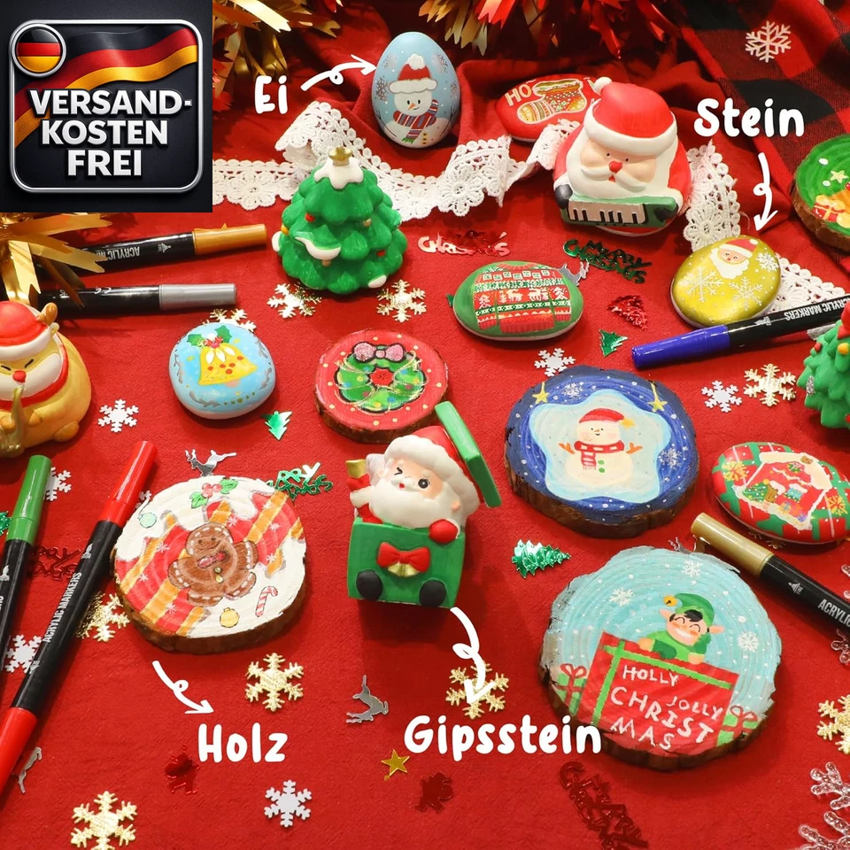 Acrylstifte Set 48 Farben doppelseitig für Leinwand Holz Papier Stoff DIY - Bild 4 von 4