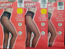 Vintage Pantyhose Secret Delux Control Panty 3 Pack 33  Neutral Size D BDR1