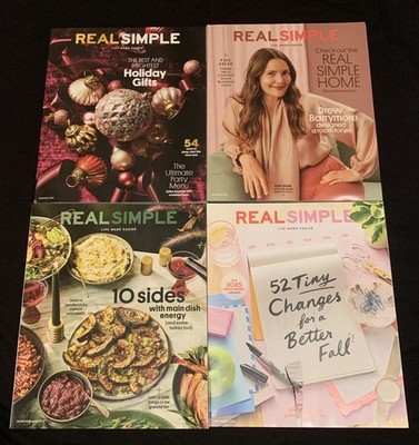 Real Simple Magazine Lot 4 Issues Sept Oct Nov Winter 2025 Drew Barrymore New