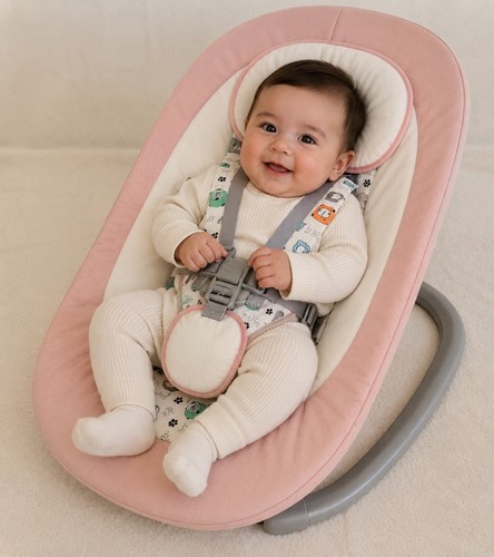 Kidsview Baby Rocker Infant Bouncer Chair Pink Music Vibration Reclining Seat