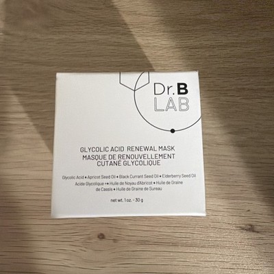 Dr. B Lab Glycolic Acid Renewal Mask 1 oz/30 g Full Size Refines Skin Texture