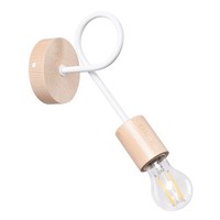Wandleuchte Holz Weiß E27 Wohnzimmer Schlafzimmer Flur B:10 Cm Wandlampe BüRo