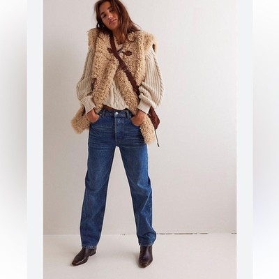 NEW Free People We the Free Zane Mid Rise Straight Denim Jeans Size 28