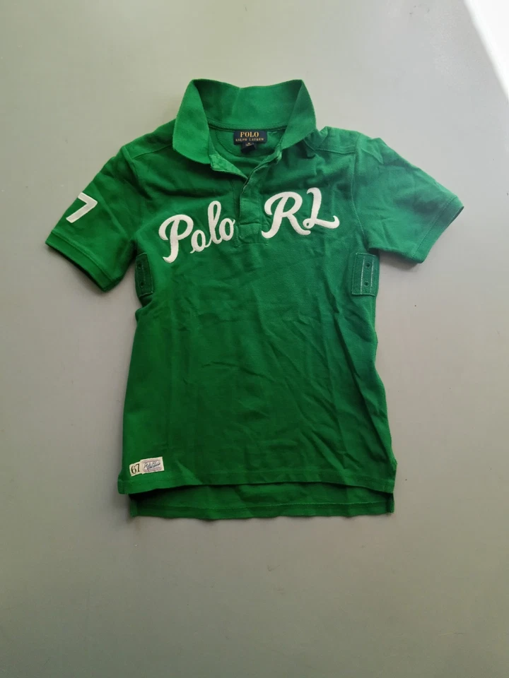 Polo Ralph Lauren Polo vert M 10-12 ans logo patch manches courtes col boutons - Photo 1/3