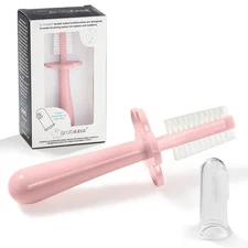 grabease Baby & Toddler Double-Sided Finger Toothbrush for Bath - BPA-Free & ...