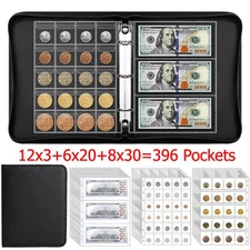 396 Pockets Coin Collection Book Album Holder  Fireproof Coin & Money Collection