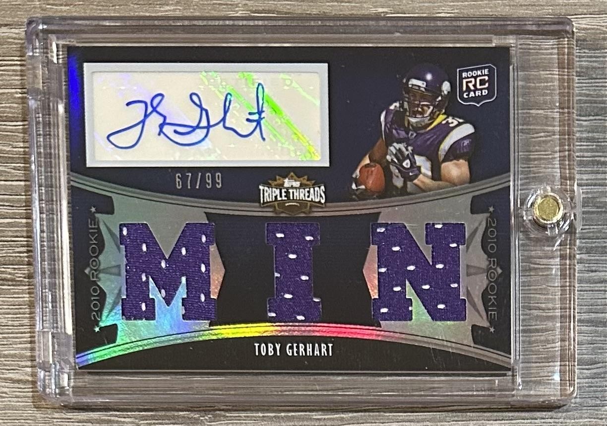 Toby Gerhart Topps Triple Threads #115 Autograph Relic