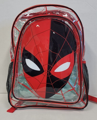 #ad Large Backpack Marvel Spiderman Mile Transparent Clear 16quot; School Bag NEW $26.95