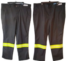 Lot Of 2 Reflective HiVis 42x30 Gray RipStop Pants Safety Cintas 