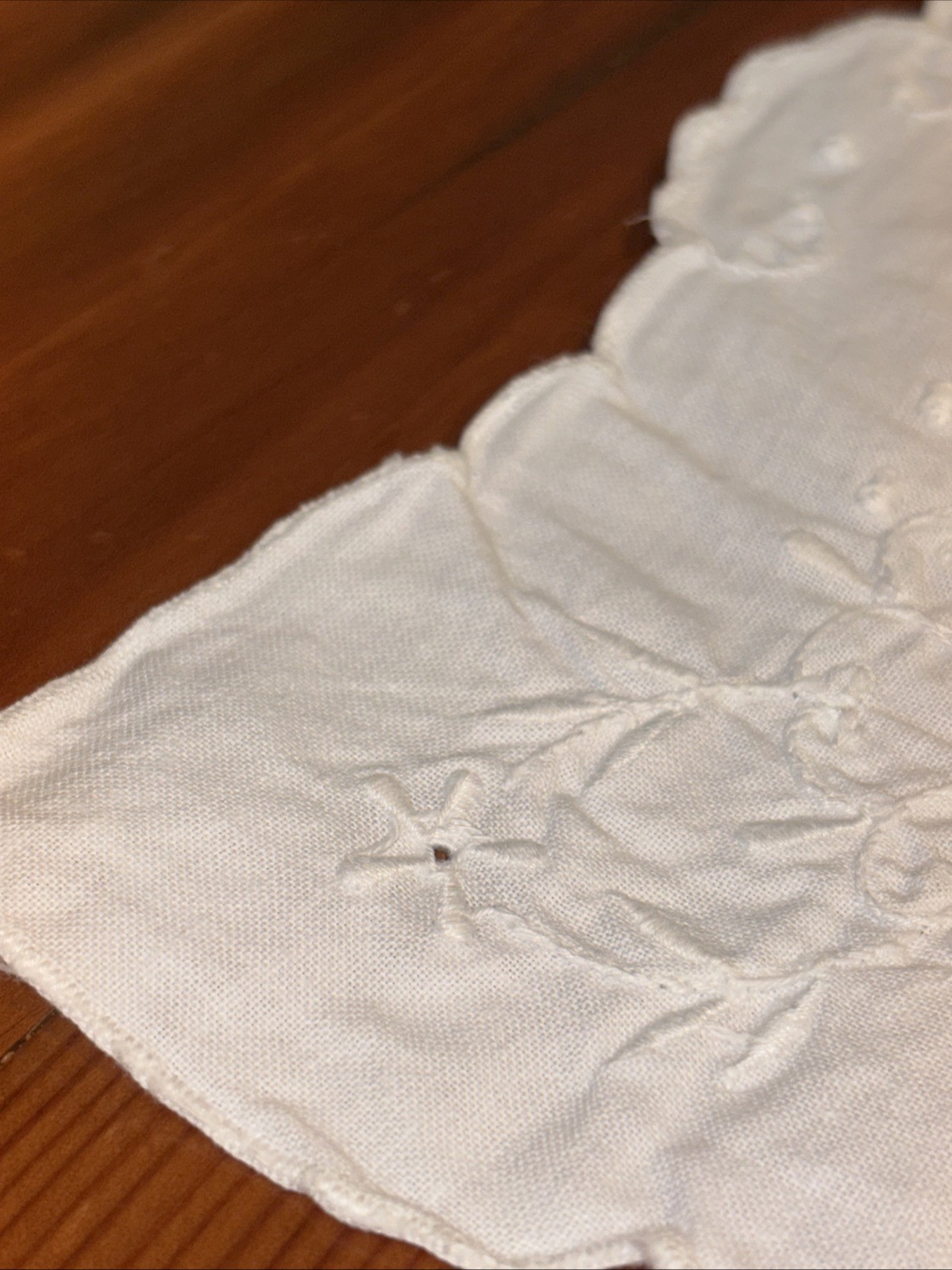 Vintage Antique Table Runner Or Dresser Scarf, Off White, Floral