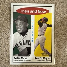 Topps 2001 Heritage Willie Mays Ken Griffey Jr Then and Now TH 3 Mariners Giants