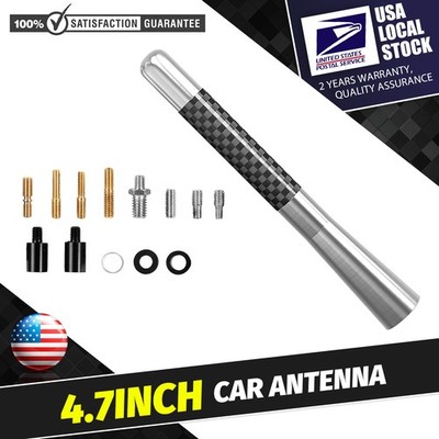 12 CM Short Vehicles Antenna Carbon Fiber  Radio FM/AM Screw Kit For Chevrolet