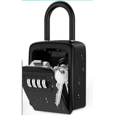 Resettable 4-Digit Combination Key Lock Box With Detachable Shackle -NEW