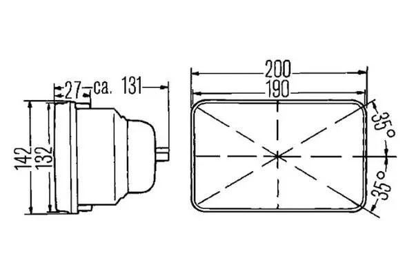 For GMC Savana 3500 96-06 Headlight 7x6" Rectangular Chrome Vision Plus Factory - Image 2 of 2
