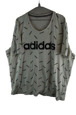 Adidas Weiß Spellout T-Shirt Brustumfang 54'' Herren Sommer Strand Urlaub Freizeit