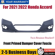 For 2021 2022 Honda Accord Front Primed Bumper Cover Fascia w/o Retainer Bracket
