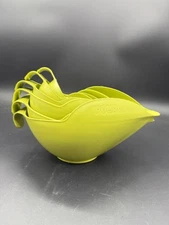 RARE Vtg Randy Kaas POURfect Mixing Bowls 6 pc Nesting 1/4 - 12 Cup Green USA