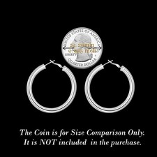 Classic 925 Sterling Silver Hypoallergenic 30mm/1.18 inch 5mm Tube Hoop Earrings