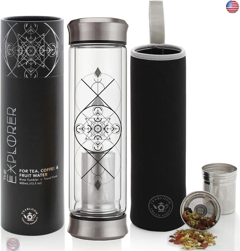 Teabloom All-Beverage Infusion Bottle ? 14 oz / 400 ml ? Double Wall Insulated