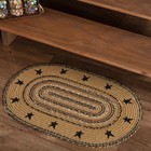 Accent Rug Kettle Grove Jute Primitive 20x30 Oval Stars No Slip Floor VHC Brands