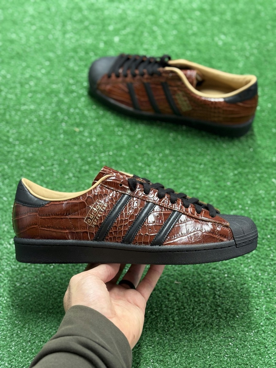 Adidas Superstar Vintage Croc Fox Brown Mens JQ3258 NEW Multi Sz