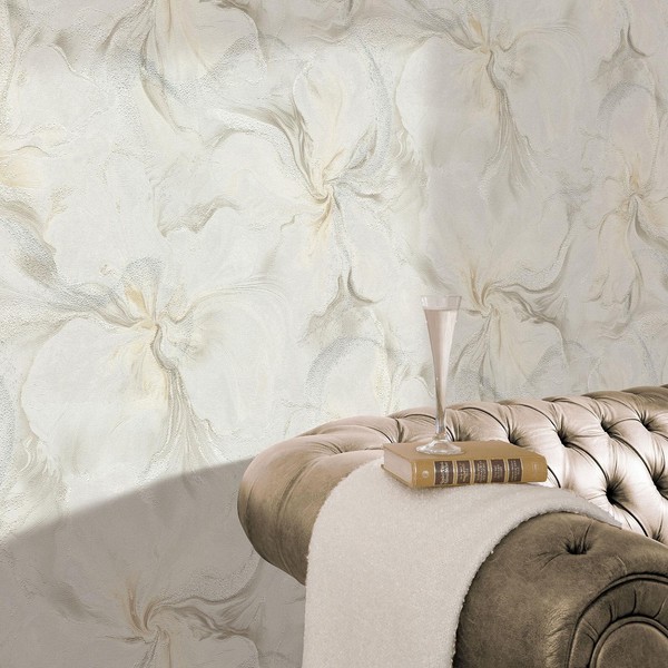 Erismann 10514-38 Florales Vinyl Tapezierung Aurora Marmor Akzentwand Taupe-image