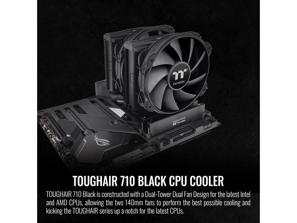 Thermaltake TOUGHAIR 710 Black Edition 250W TDP CPU Cooler, Intel LGA 1700/1200, - Image 2 of 4