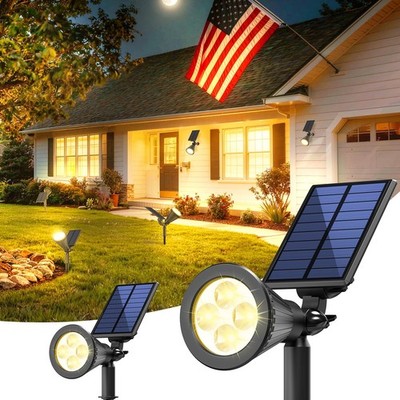 Solar Lights Outdoor Waterproof IP65,3000K Super Bright LED,2 Lighting Modes,...