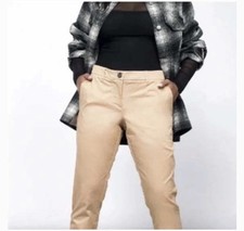 NEW Wildfang The Essential Trouser Camel Khaki Size 12 Tapered Rolled Hem NWT