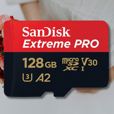 128GB Extreme Pro A2 UHS-I V30 U3 MicroSDXC Memory Card SDSQXCD-128G