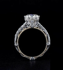2Ct Round CZ-Stone Vintage Style Engagement Wedding Ring in 925 Sterling Silver