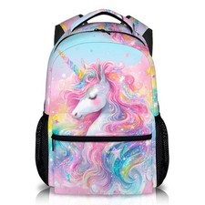 School Backpack for Kids Girls, 17 Inch Unicorn Bookbag for Girls Age 6-8, Pi...