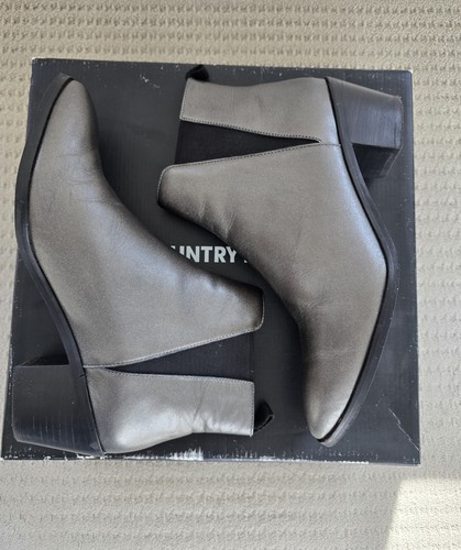 Country Road Womens Ankle Boots Sz 39, Exc Cond Gunmetal Mettalic, Pull On - Picture 15 of 20