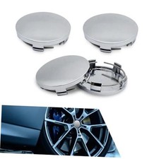 4 PCS Car Wheel Center Caps, 60mm ABS Hub Caps, Snap-in Anti-Falling Silver