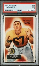 1955 Bowman Football #82 Les Richter Los Angeles Rams PSA 7 NM 124371727