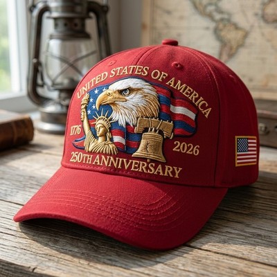 Golf Embroidered Baseball Cap, US 250th Anniversary Adjustable Dad Hat, 4 Styles