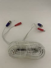 60ft BNC Video Power Wire Cord for Swann CCTV Cameras Cable White - NEW.