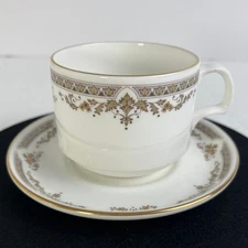 Antique Royal Doulton WD Burslem English Bone China Cup & Saucer Gold Trim