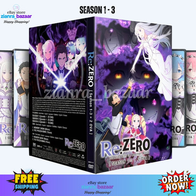Anime DVD Re Zero -Starting Life in Another World Season 1-3 + OVA (English Dub)