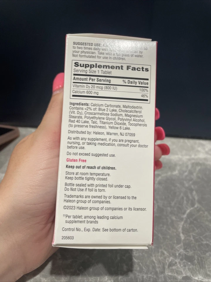 Caltrate骨骼和肌肉50年以上60片600毫克钙含500iu维生素D3 — 第 3/4 张图片
