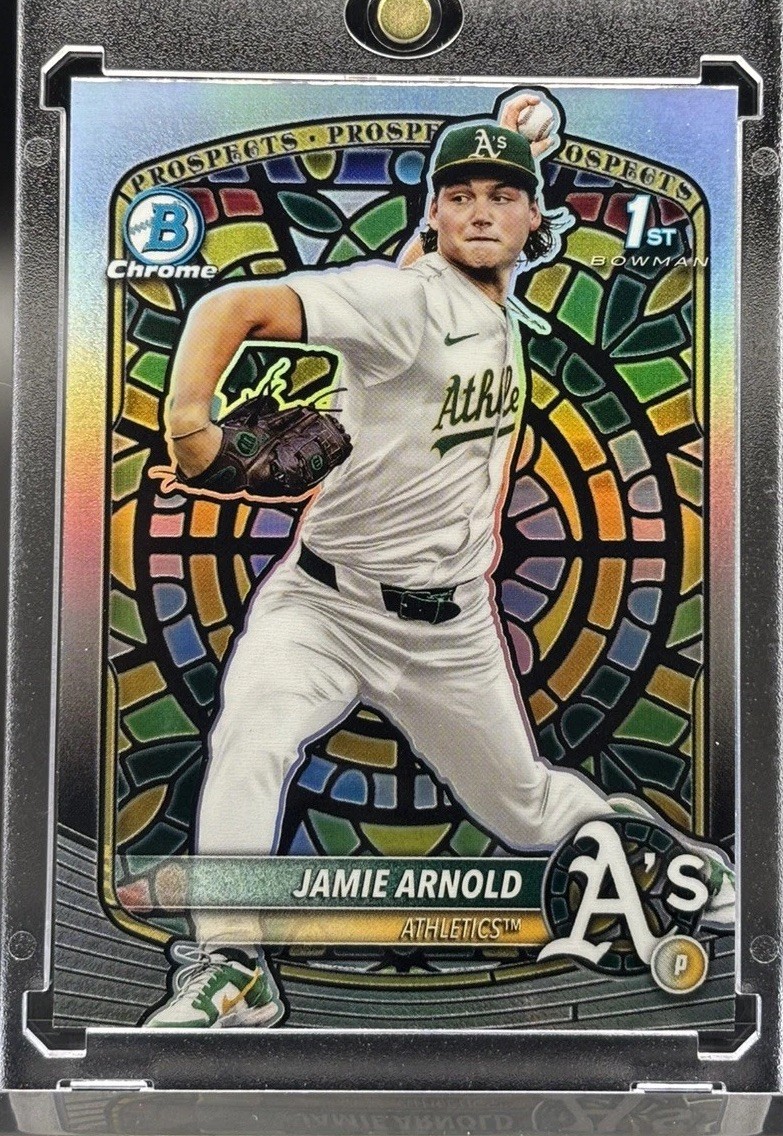 2025 Bowman Draft Jamie Arnold 1st Bowman Chrome Etched In Glass SSP Athletics  