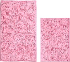 Bathroom Rugs Sets 2 Piece Washable, Luxury  Chenille Bath Mat Set, Soft Plush