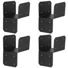 4 Pcs 4x4, 4x6 Joist Anchor Connector, For nominal 4 x 4 lumber, Black
